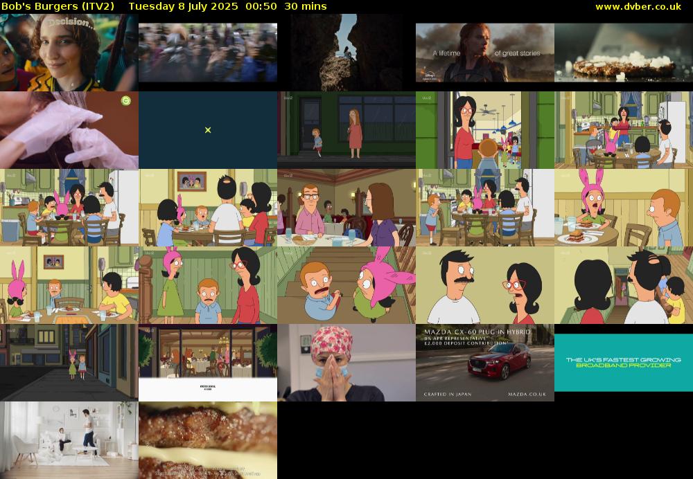 Bob's Burgers (ITV2) Tuesday 8 July 2025 00:50 - 01:20