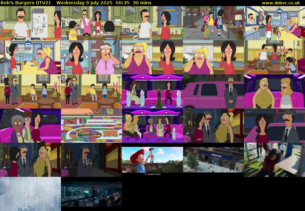 Bob's Burgers (ITV2) Wednesday 9 July 2025 00:35 - 01:05