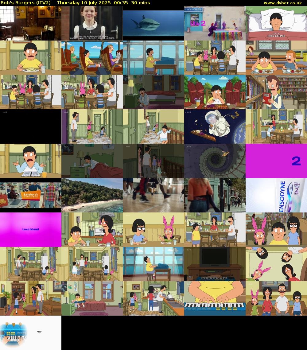 Bob's Burgers (ITV2) Thursday 10 July 2025 00:35 - 01:05