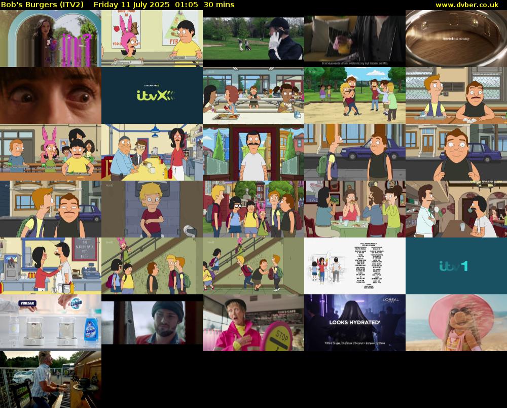 Bob's Burgers (ITV2) Friday 11 July 2025 01:05 - 01:35