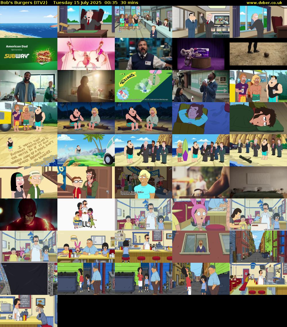 Bob's Burgers (ITV2) Tuesday 15 July 2025 00:35 - 01:05