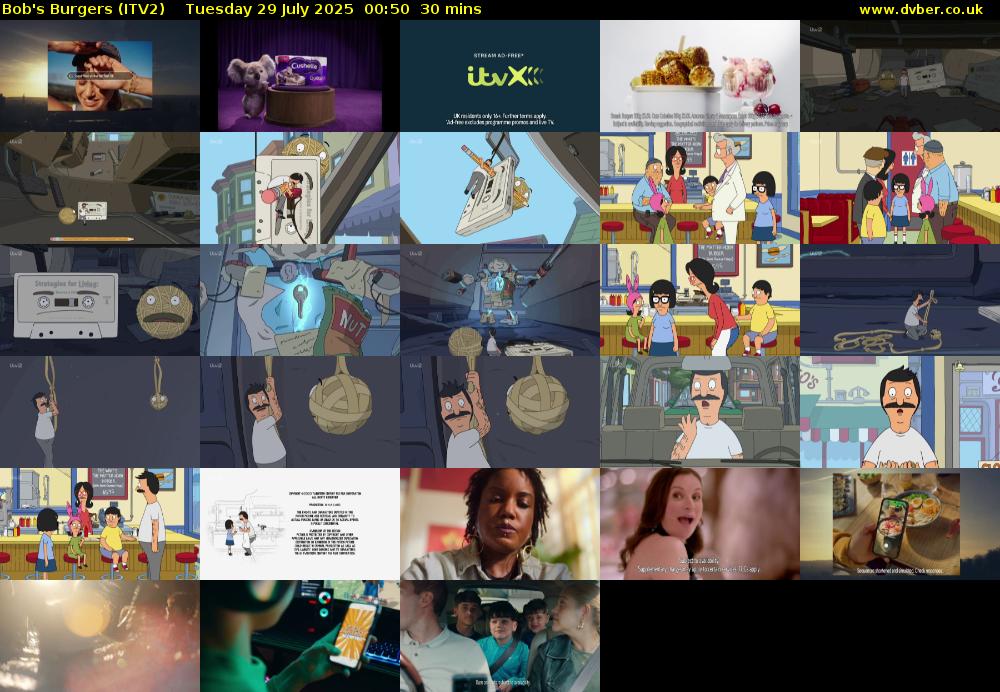 Bob's Burgers (ITV2) Tuesday 29 July 2025 00:50 - 01:20
