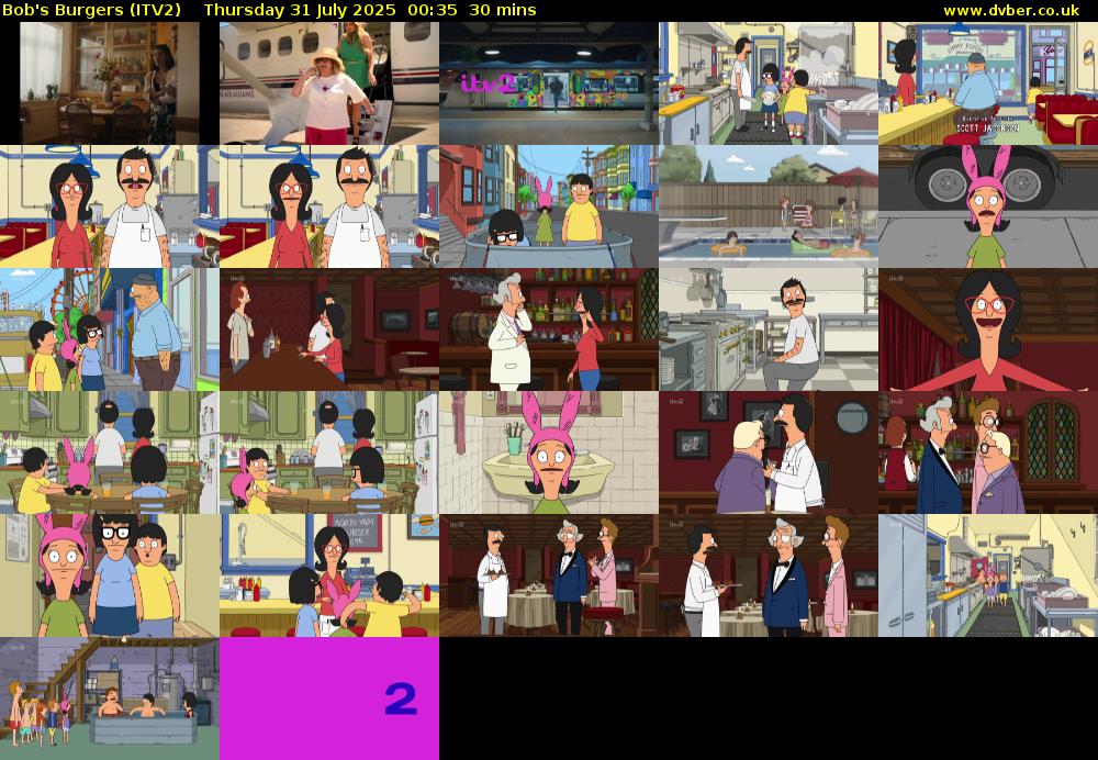 Bob's Burgers (ITV2) Thursday 31 July 2025 00:35 - 01:05