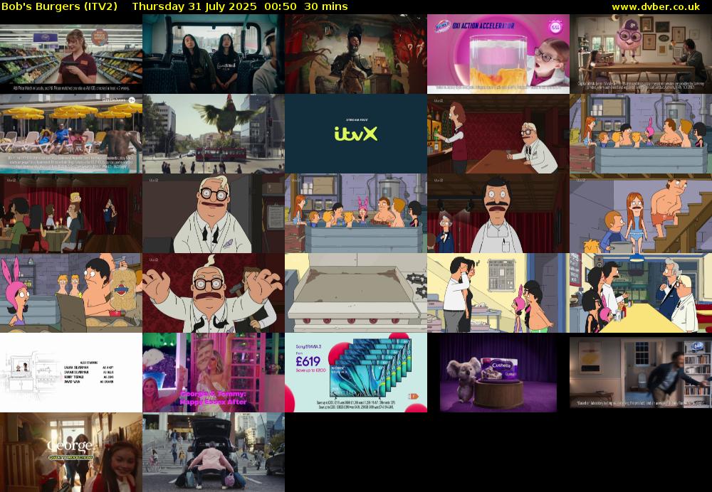 Bob's Burgers (ITV2) Thursday 31 July 2025 00:50 - 01:20