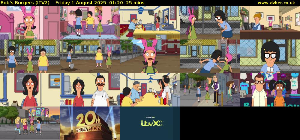 Bob's Burgers (ITV2) Friday 1 August 2025 01:20 - 01:45