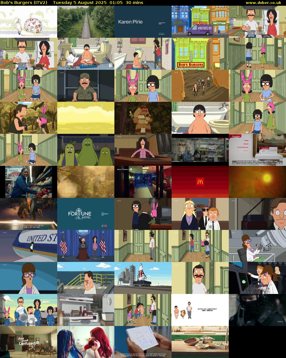 Bob's Burgers (ITV2) Tuesday 5 August 2025 01:05 - 01:35
