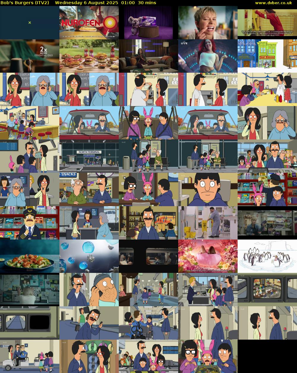 Bob's Burgers (ITV2) Wednesday 6 August 2025 01:00 - 01:30