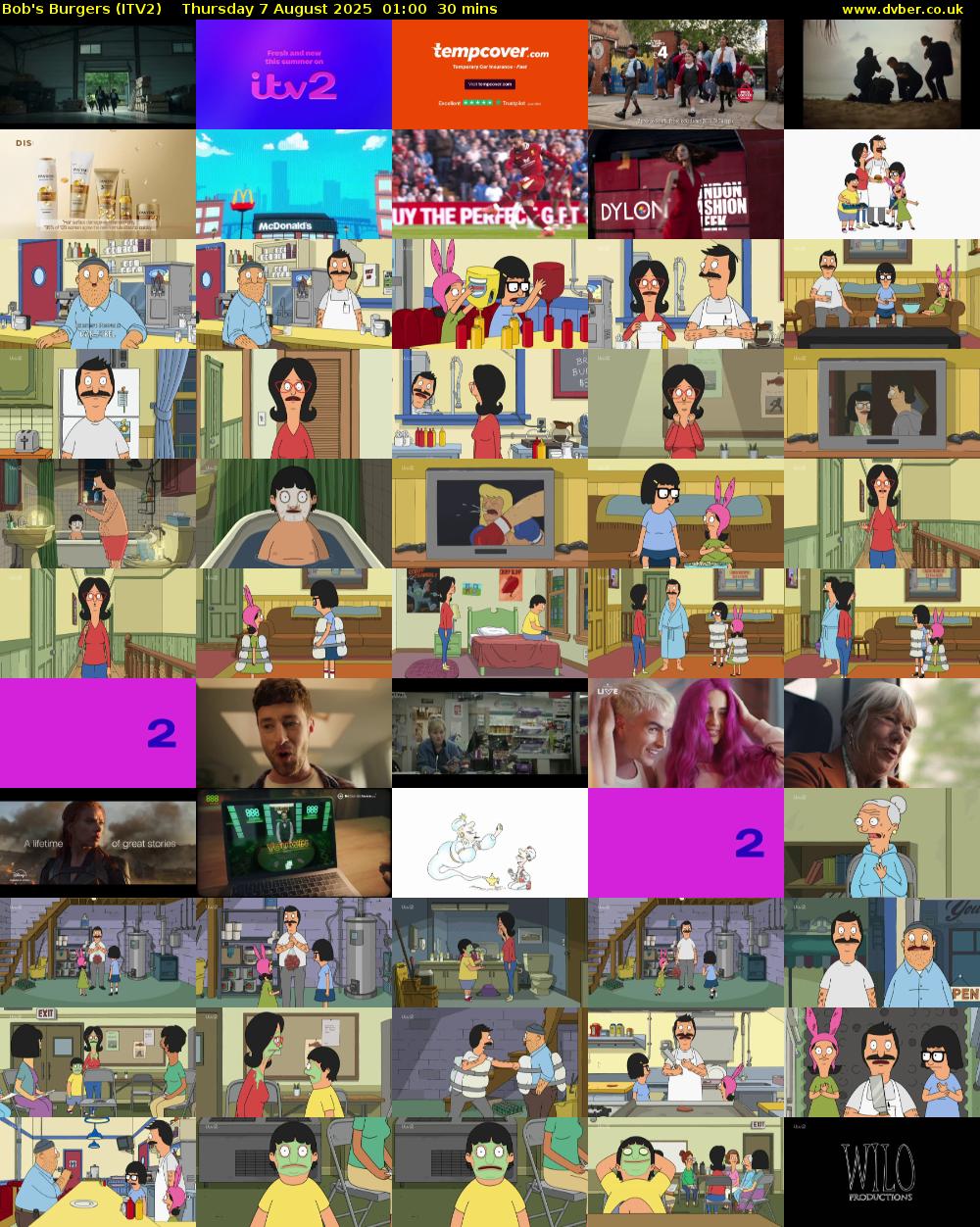 Bob's Burgers (ITV2) Thursday 7 August 2025 01:00 - 01:30