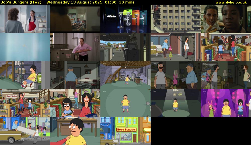 Bob's Burgers (ITV2) Wednesday 13 August 2025 01:00 - 01:30