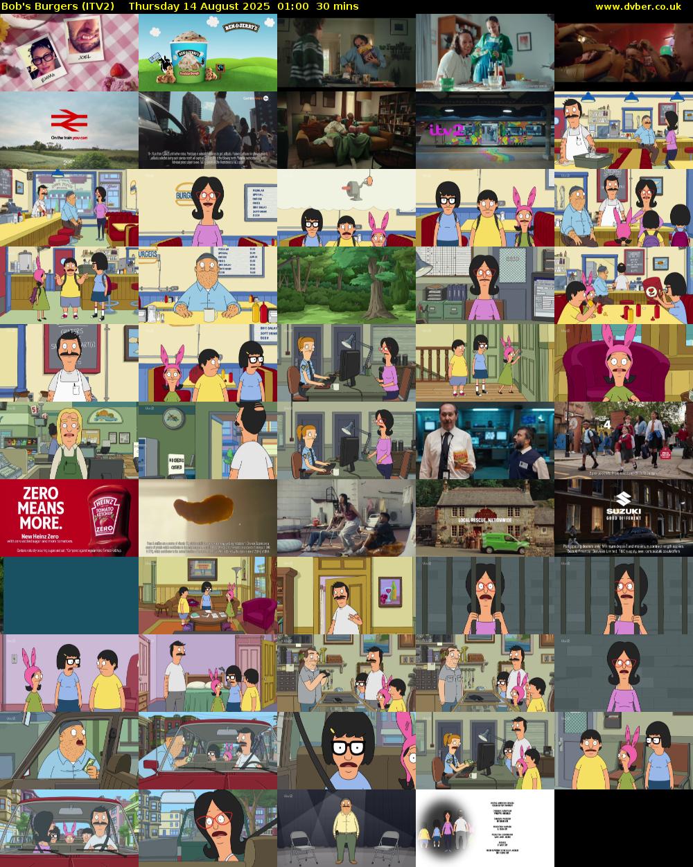 Bob's Burgers (ITV2) Thursday 14 August 2025 01:00 - 01:30
