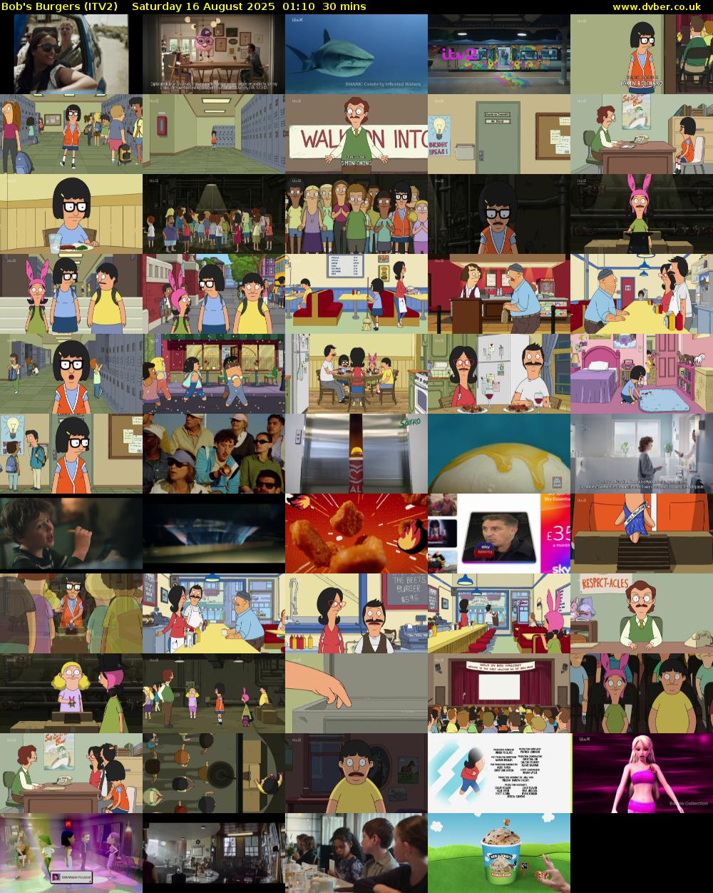 Bob's Burgers (ITV2) Saturday 16 August 2025 01:10 - 01:40