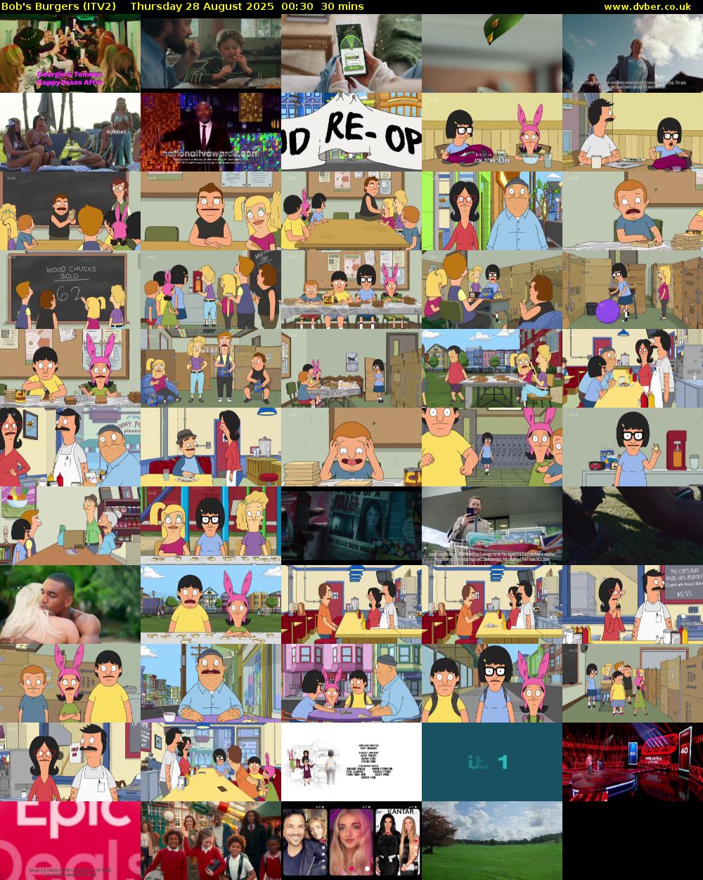 Bob's Burgers (ITV2) Thursday 28 August 2025 00:30 - 01:00