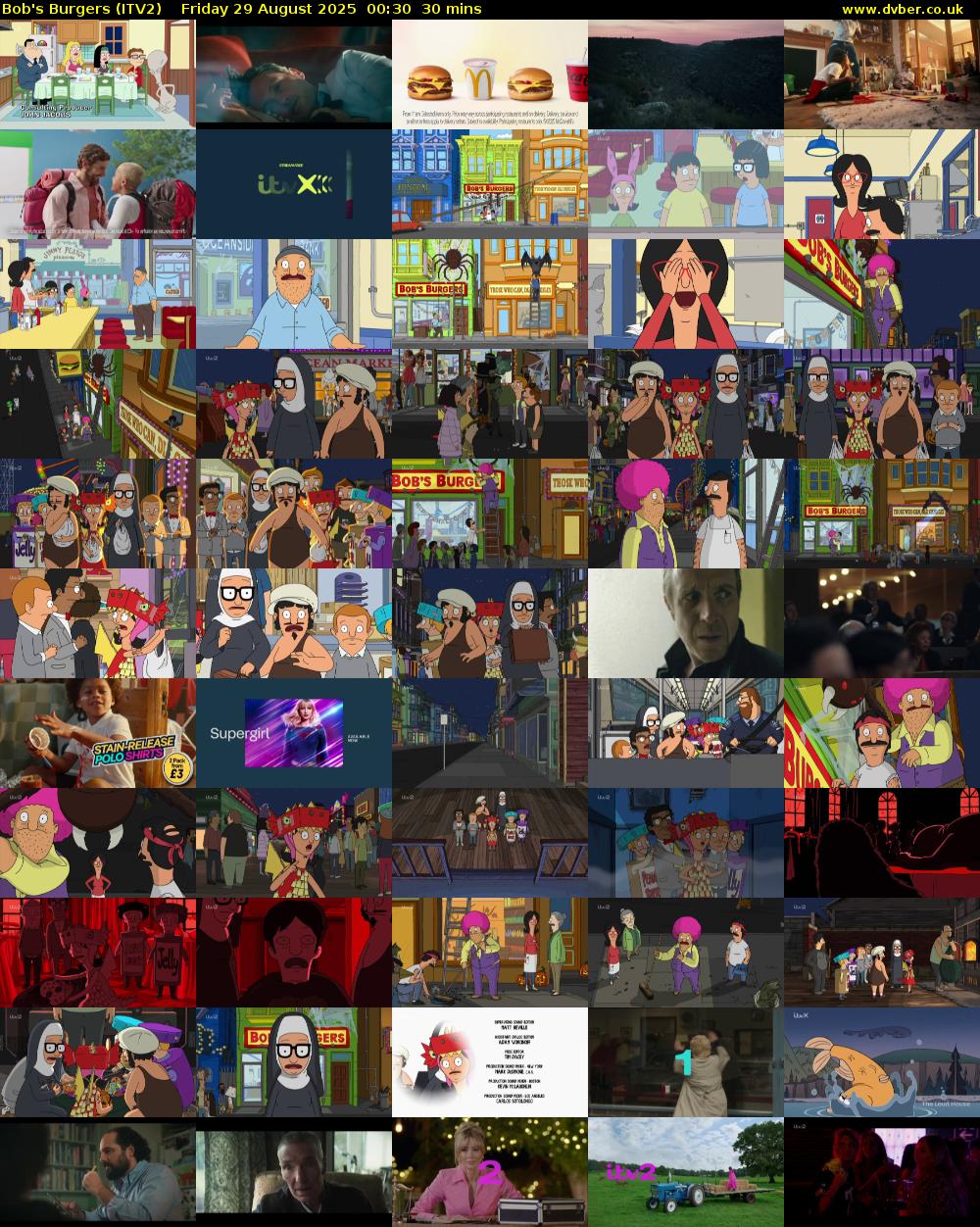 Bob's Burgers (ITV2) Friday 29 August 2025 00:30 - 01:00