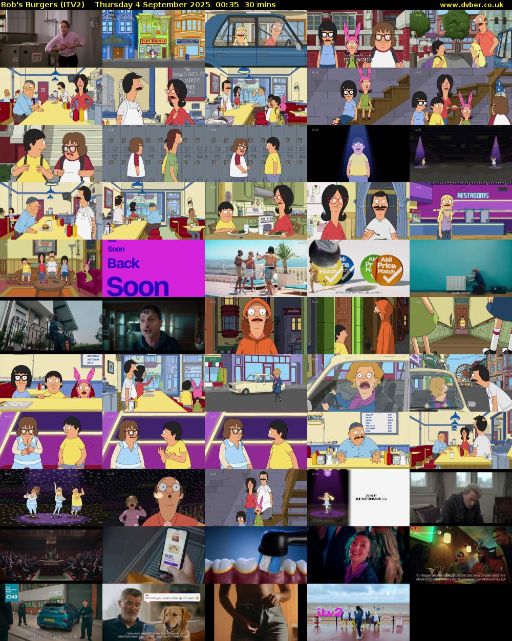 Bob's Burgers (ITV2) Thursday 4 September 2025 00:35 - 01:05