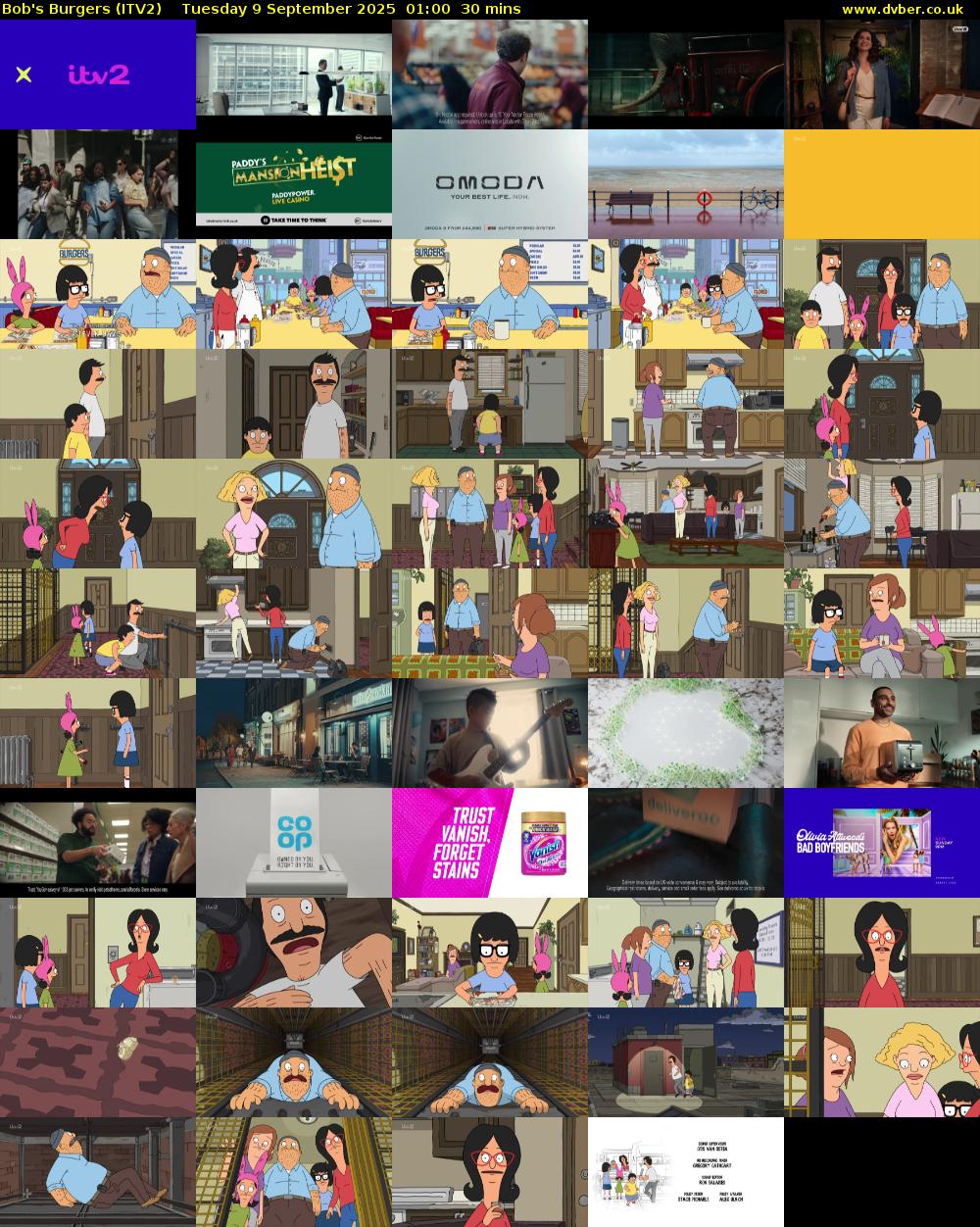 Bob's Burgers (ITV2) Tuesday 9 September 2025 01:00 - 01:30