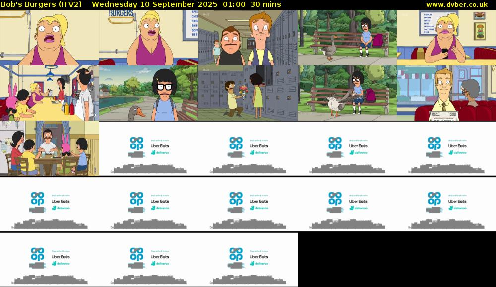 Bob's Burgers (ITV2) Wednesday 10 September 2025 01:00 - 01:30