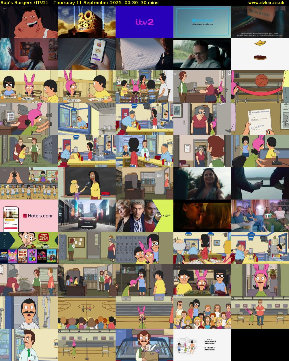 Bob's Burgers (ITV2) Thursday 11 September 2025 00:30 - 01:00