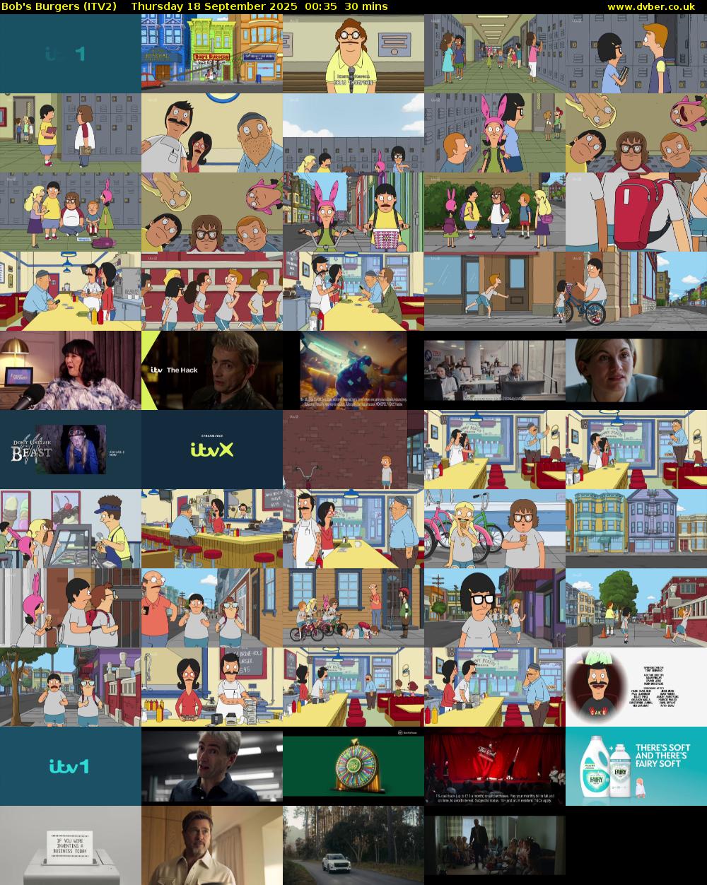 Bob's Burgers (ITV2) Thursday 18 September 2025 00:35 - 01:05
