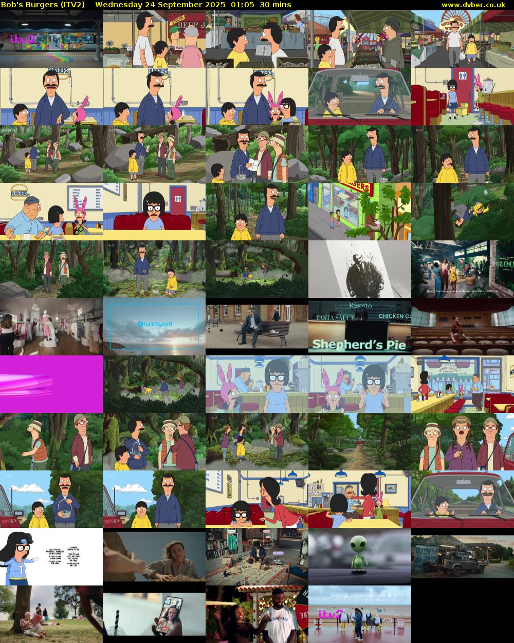 Bob's Burgers (ITV2) Wednesday 24 September 2025 01:05 - 01:35