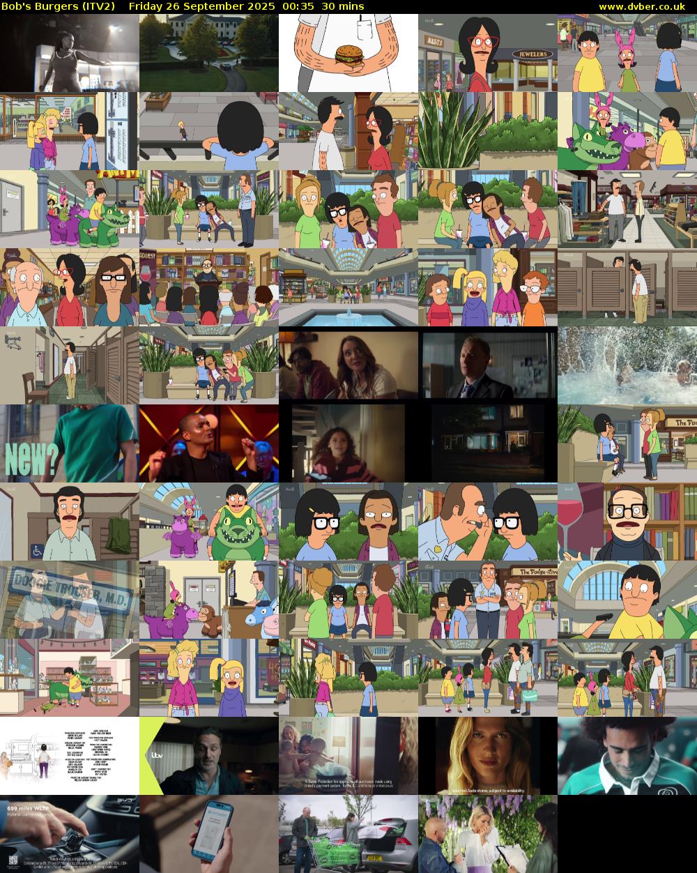 Bob's Burgers (ITV2) Friday 26 September 2025 00:35 - 01:05