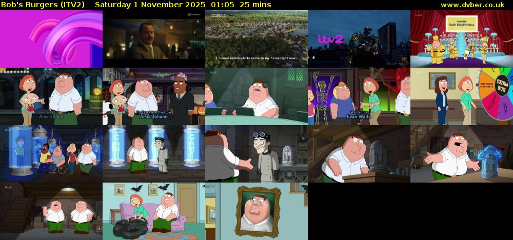 Bob's Burgers (ITV2) Saturday 1 November 2025 01:05 - 01:30
