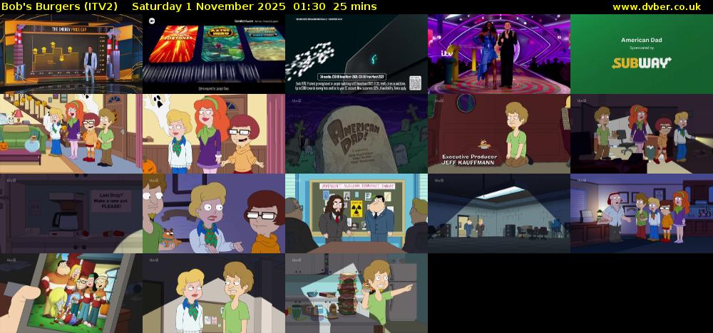 Bob's Burgers (ITV2) Saturday 1 November 2025 01:30 - 01:55