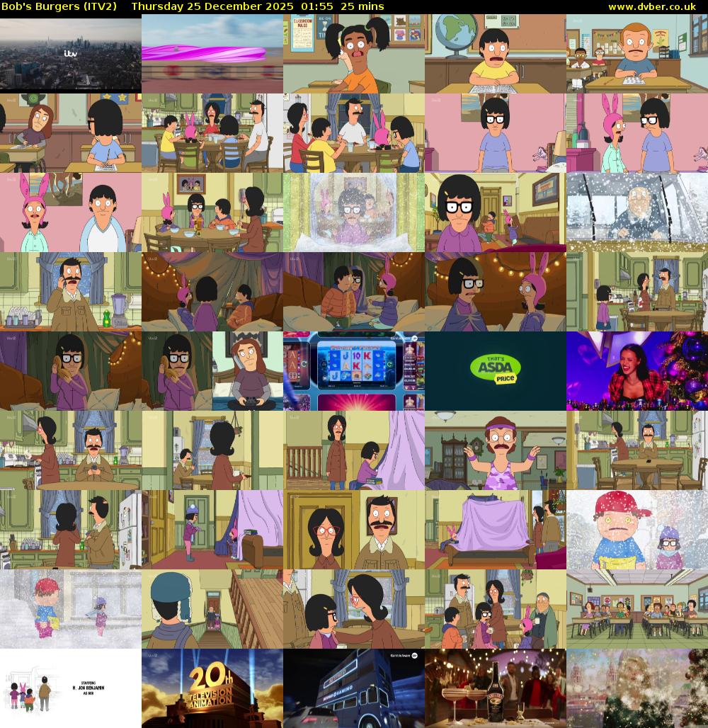 Bob's Burgers (ITV2) Thursday 25 December 2025 01:55 - 02:20