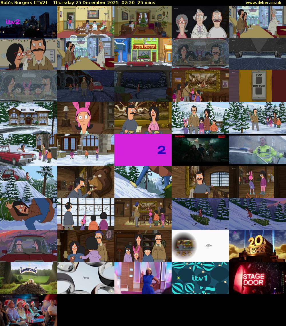 Bob's Burgers (ITV2) Thursday 25 December 2025 02:20 - 02:45