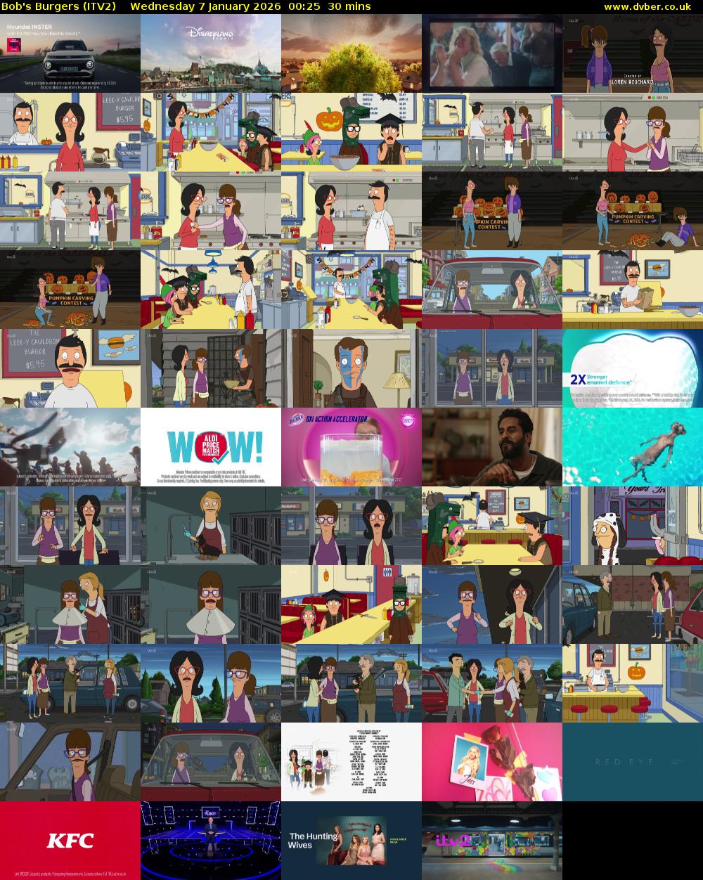 Bob's Burgers (ITV2) Wednesday 7 January 2026 00:25 - 00:55