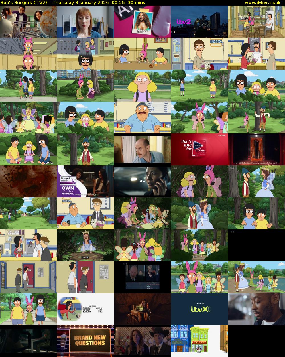 Bob's Burgers (ITV2) Thursday 8 January 2026 00:25 - 00:55