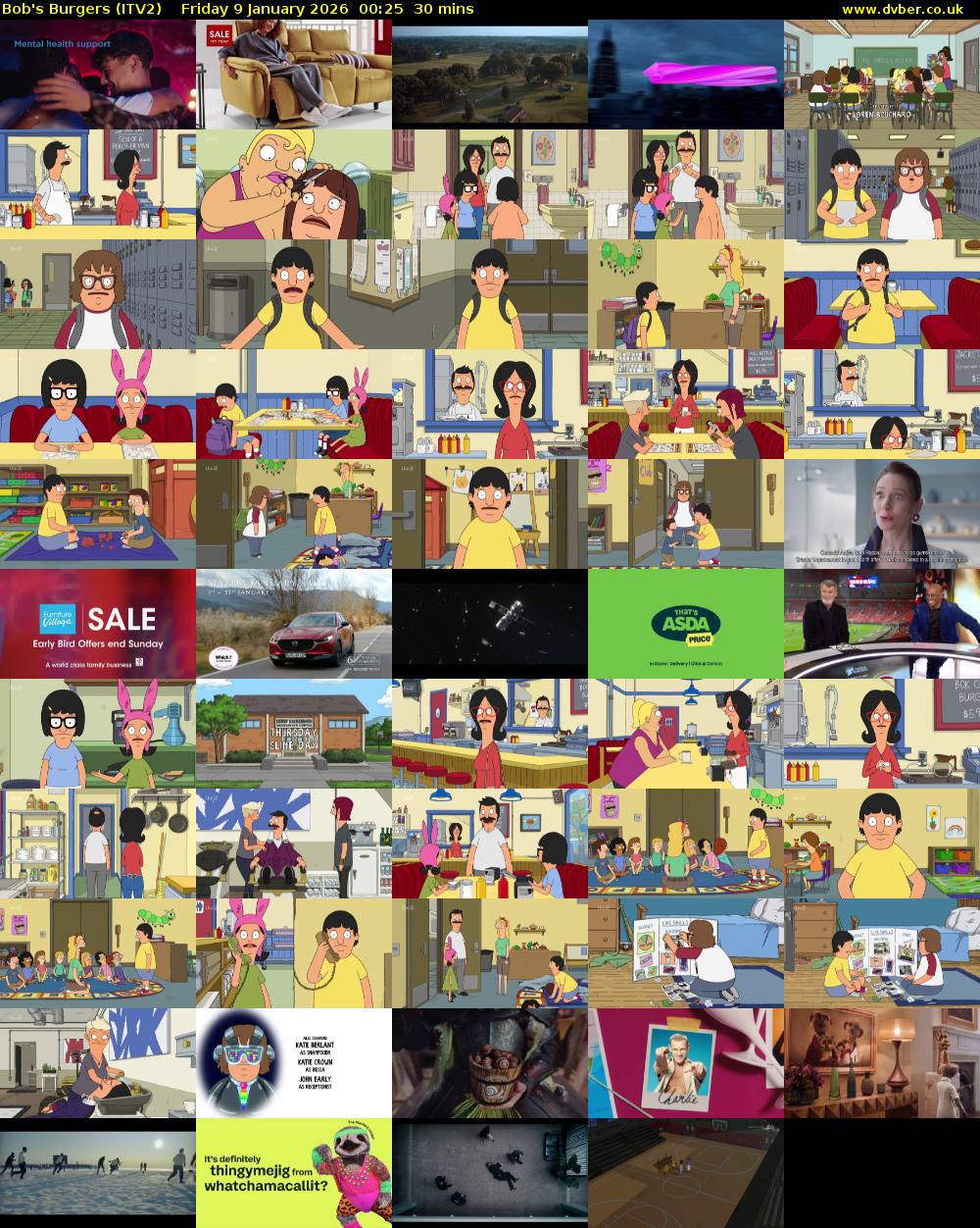 Bob's Burgers (ITV2) Friday 9 January 2026 00:25 - 00:55