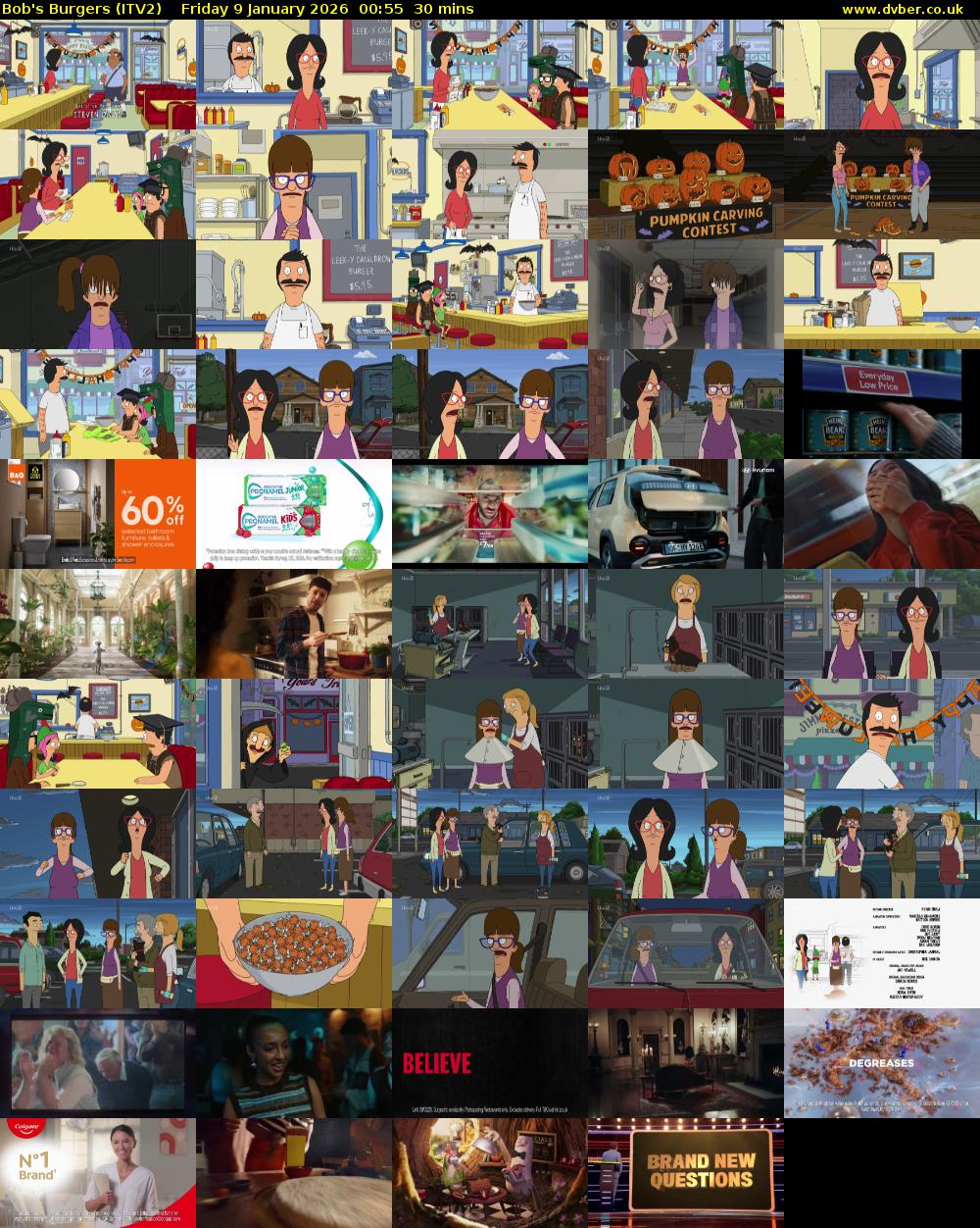 Bob's Burgers (ITV2) Friday 9 January 2026 00:55 - 01:25