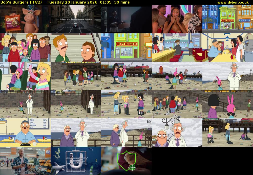 Bob's Burgers (ITV2) Tuesday 20 January 2026 01:05 - 01:35