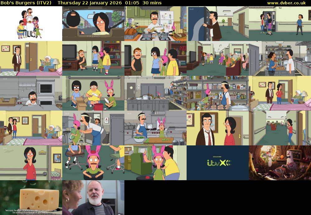 Bob's Burgers (ITV2) Thursday 22 January 2026 01:05 - 01:35