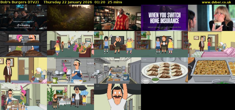 Bob's Burgers (ITV2) Thursday 22 January 2026 01:20 - 01:45
