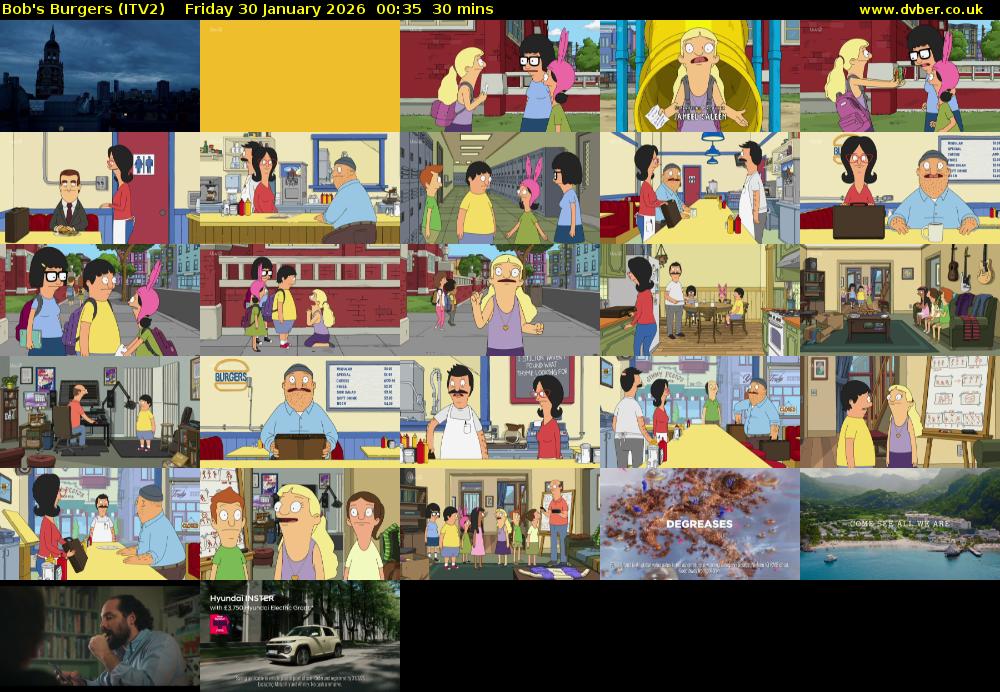 Bob's Burgers (ITV2) Friday 30 January 2026 00:35 - 01:05