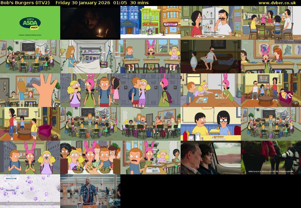 Bob's Burgers (ITV2) Friday 30 January 2026 01:05 - 01:35