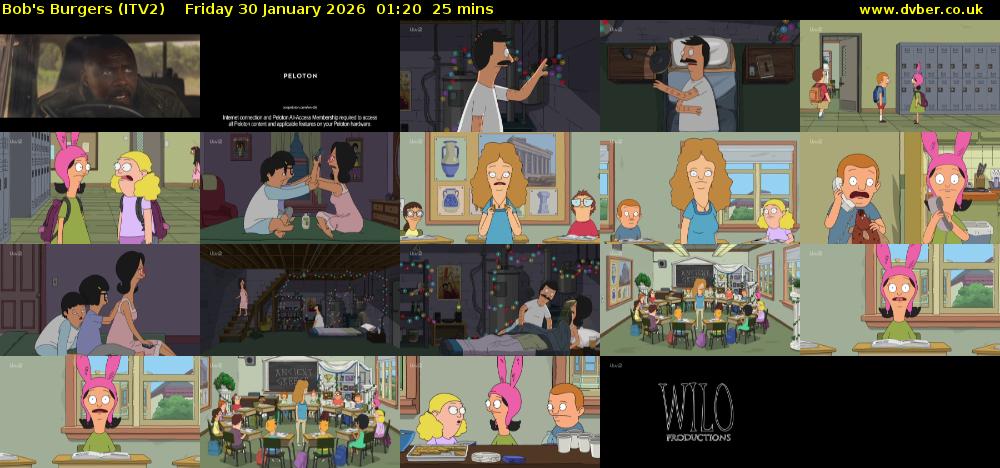 Bob's Burgers (ITV2) Friday 30 January 2026 01:20 - 01:45