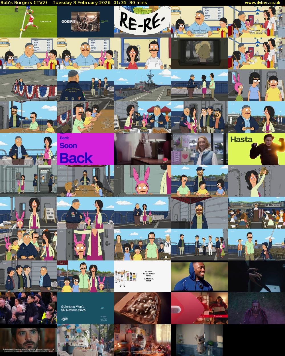 Bob's Burgers (ITV2) Tuesday 3 February 2026 01:35 - 02:05