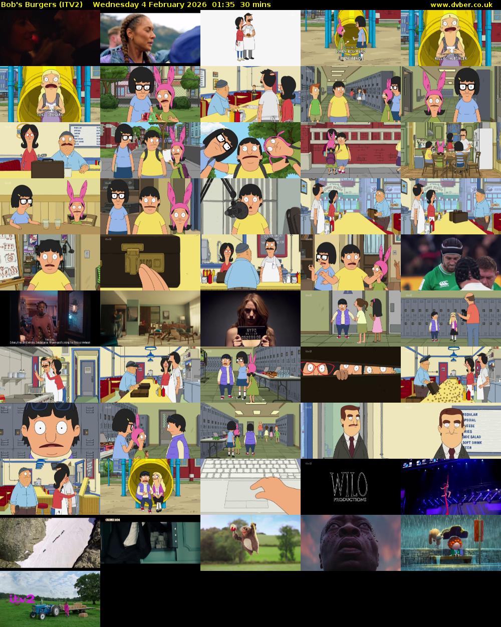 Bob's Burgers (ITV2) Wednesday 4 February 2026 01:35 - 02:05