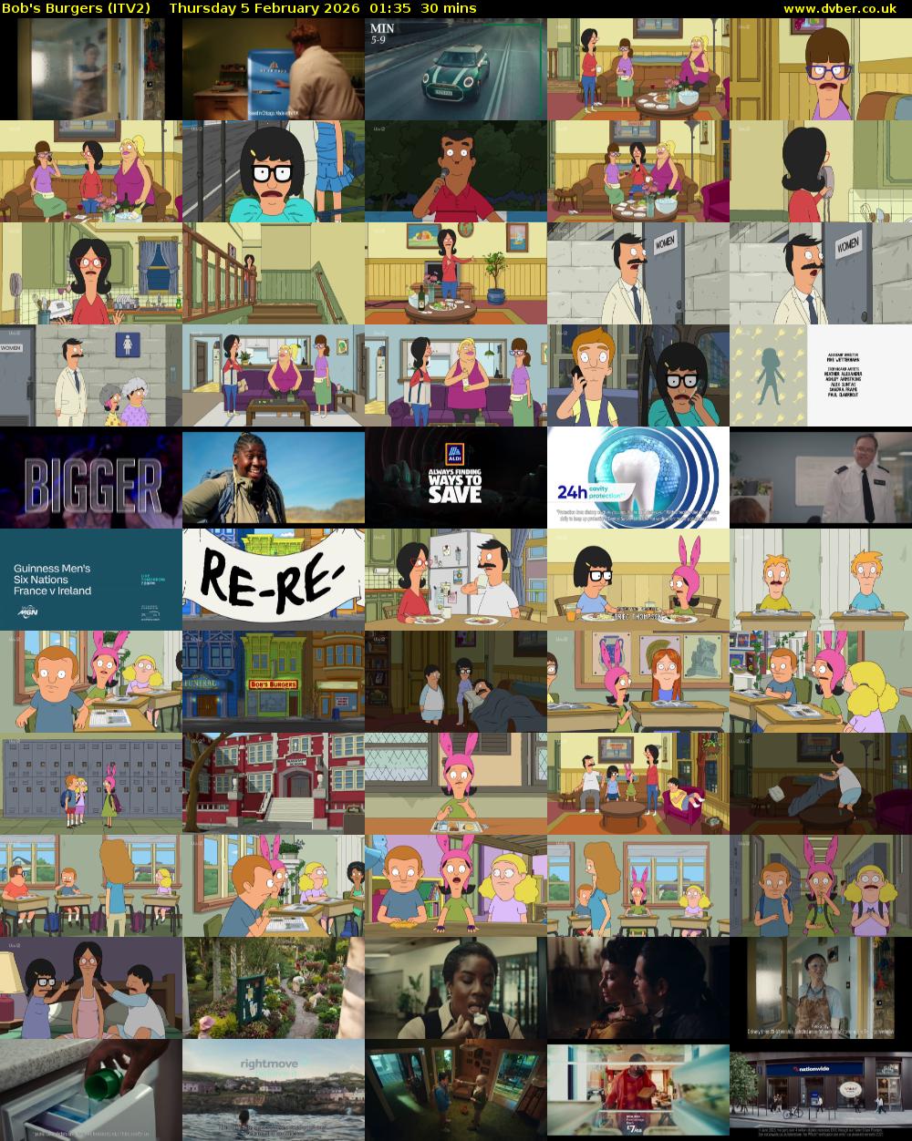 Bob's Burgers (ITV2) Thursday 5 February 2026 01:35 - 02:05