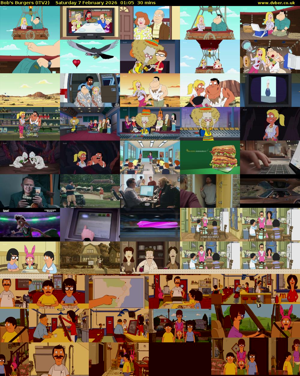 Bob's Burgers (ITV2) Saturday 7 February 2026 01:05 - 01:35