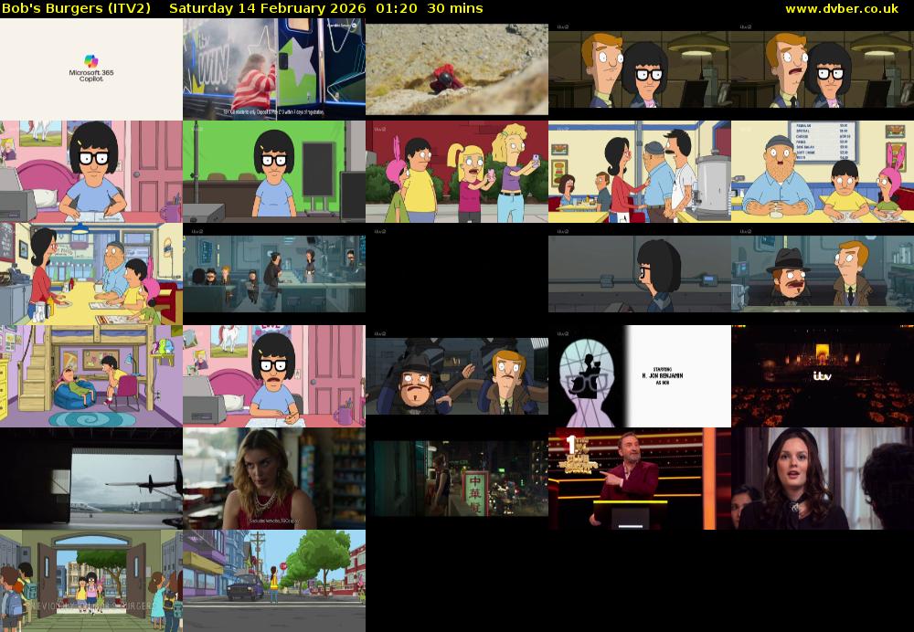 Bob's Burgers (ITV2) Saturday 14 February 2026 01:20 - 01:50