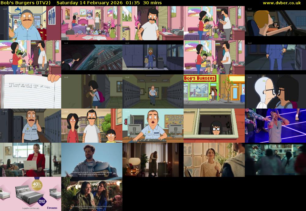 Bob's Burgers (ITV2) Saturday 14 February 2026 01:35 - 02:05