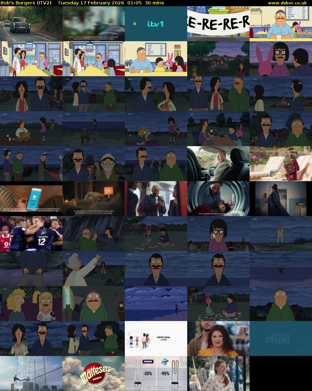 Bob's Burgers (ITV2) Tuesday 17 February 2026 01:05 - 01:35
