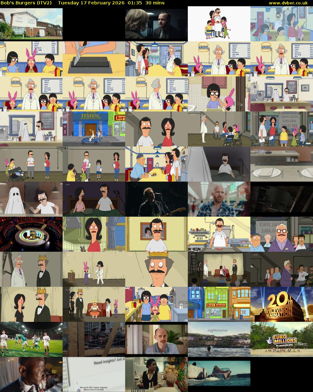 Bob's Burgers (ITV2) Tuesday 17 February 2026 01:35 - 02:05