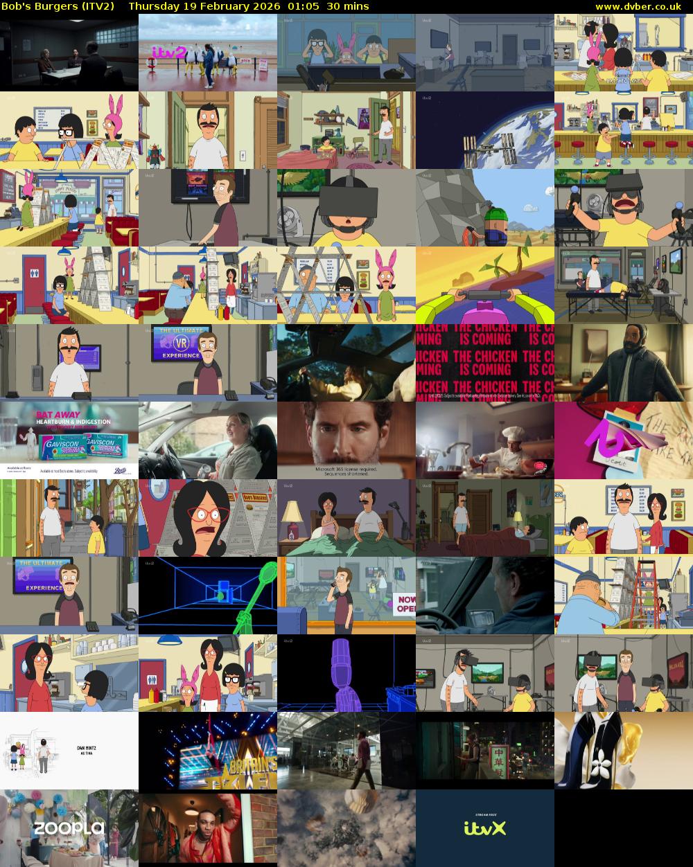 Bob's Burgers (ITV2) Thursday 19 February 2026 01:05 - 01:35