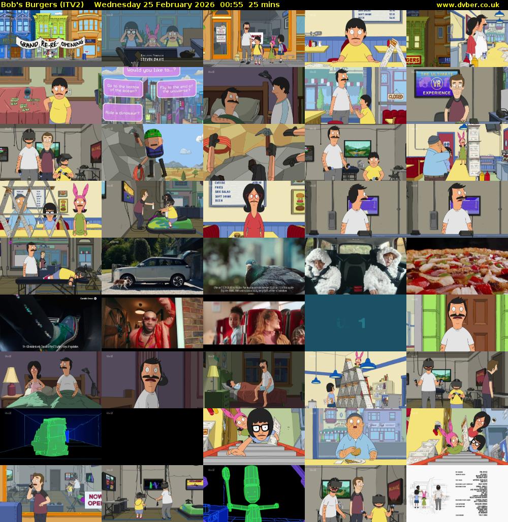 Bob's Burgers (ITV2) Wednesday 25 February 2026 00:55 - 01:20
