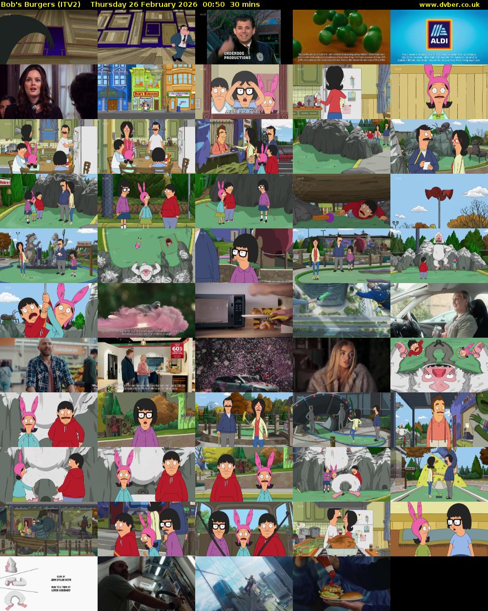 Bob's Burgers (ITV2) Thursday 26 February 2026 00:50 - 01:20