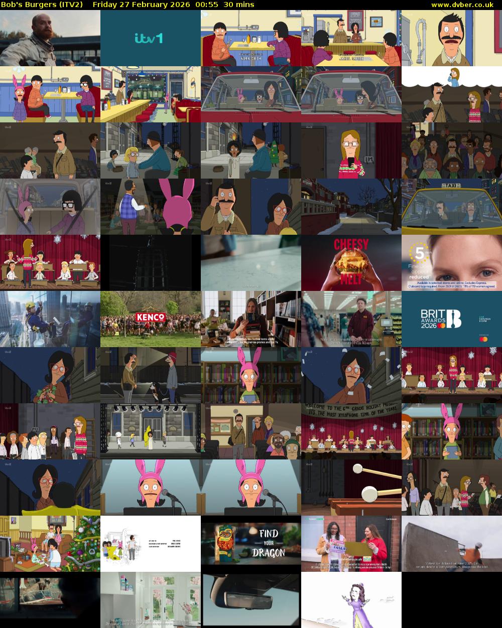 Bob's Burgers (ITV2) Friday 27 February 2026 00:55 - 01:25